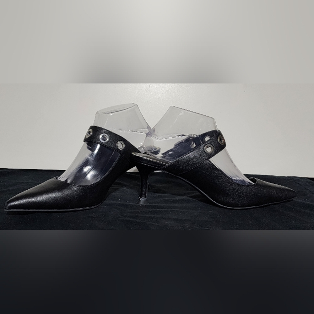 Kenneth Cole NY - Black Pointed - Toe Heels - Studded Strap - Womens Size 9.5